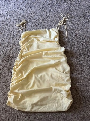 Princess Polly Yellow Ruched Mini Dress Size 8