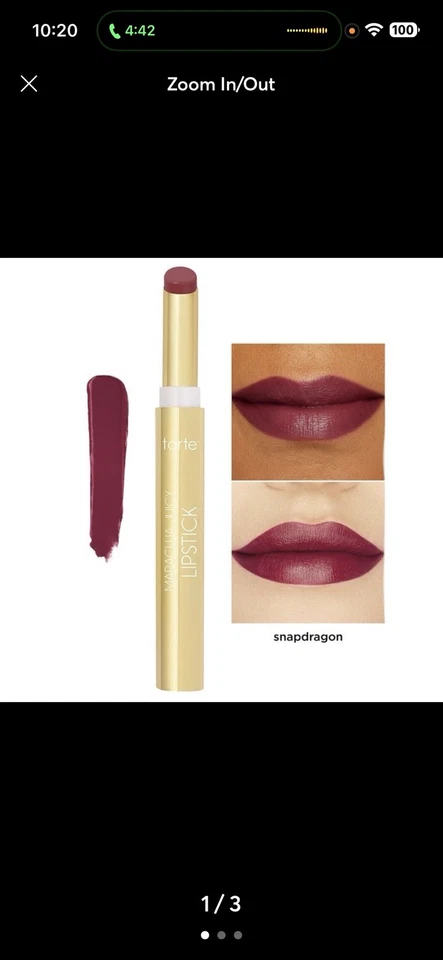 Tarte Maracuja Juicy Lipstick Snapdragon Full Size New No Box - Image 3 of 3