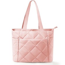 Laptop Puffer Tote Bag Quilted Puffy Handbag Shoulder Down Underarm Travel Bag