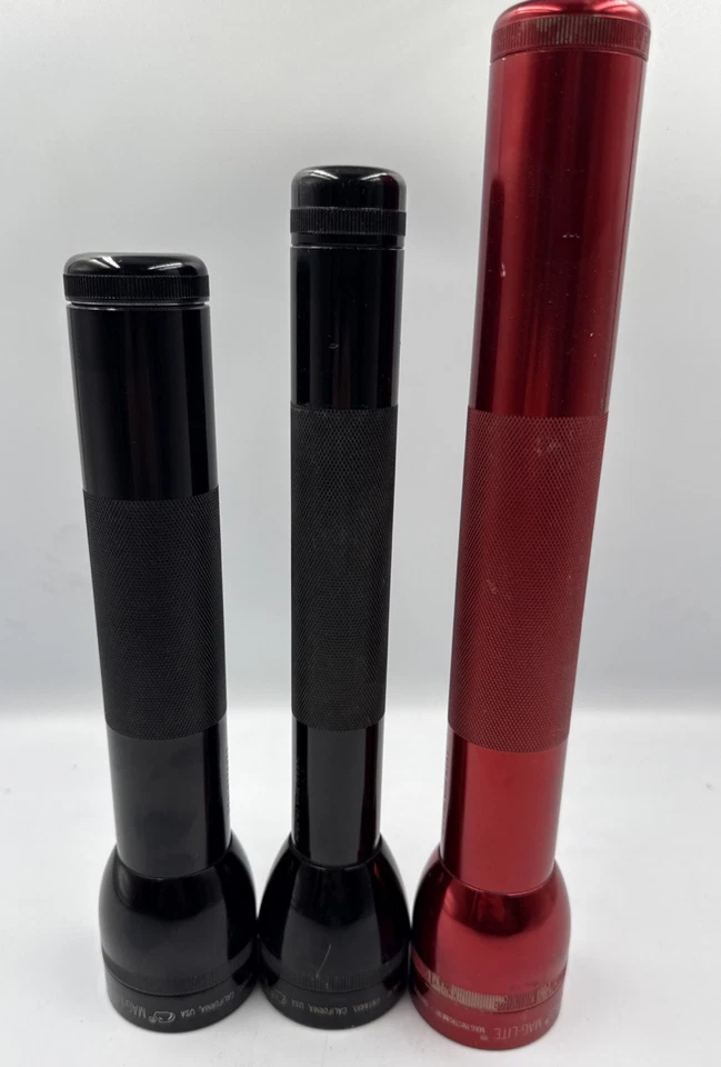 Juego de 3 linternas MagLite de 12”, 11", 10” hechas en EE. UU. genuinas Foto 3 de 4