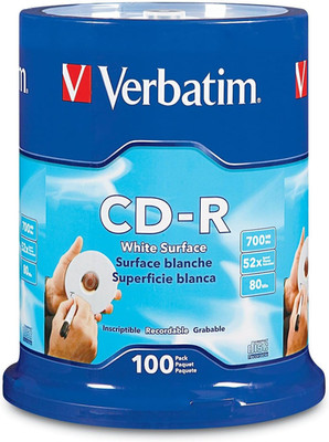 CD-R Blank Discs 700MB 80 Minutes 52X Recordable Disc for Data and Music with Bl