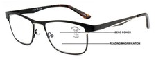 Men Large Metal Clear Progressive Reading Glasses Zero Power On Top - No Bubble