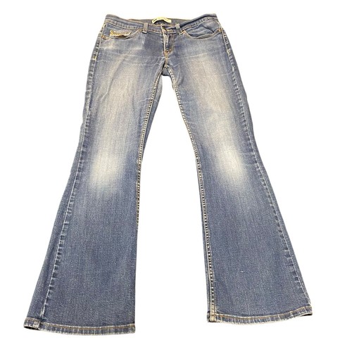 Levis Too Superlow 524 Jeans Womens 7 Blue Bootcut Low Rise Stretch Denim 28x32