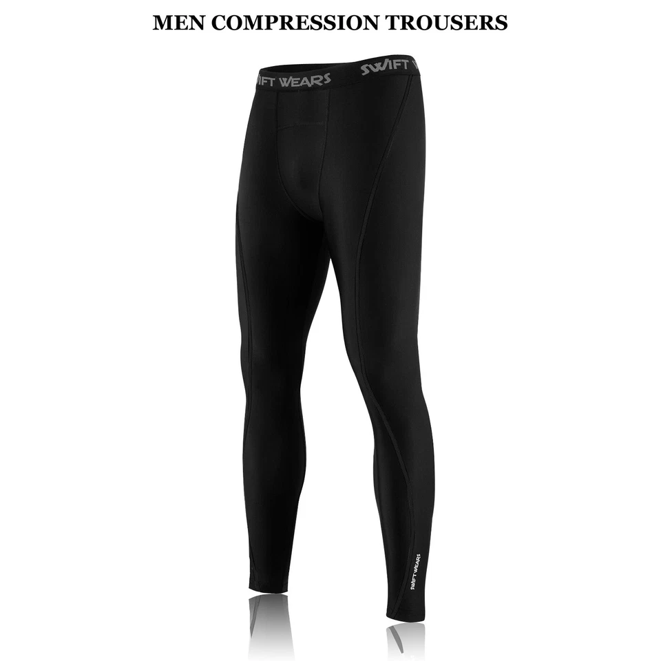 Mens Base Layers Compression Elasticated Cycling Gym Sports Underwear Leggings - Image 3 of 4