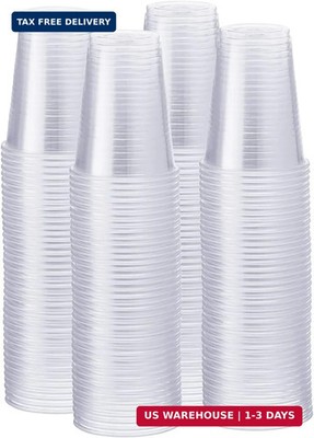 GUSTO 7 oz Clear Plastic Cups [500 Count] Disposable Cold Drinking Cups for Part