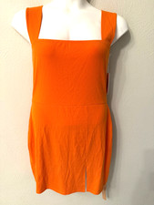 NWT Reformation size XL Laurena Knit Dress Citrus Ribbed Square Neck