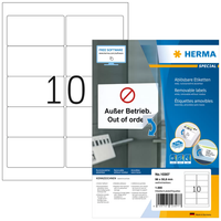 Herma 10307 AblöSbare Etiketten A4 Weiß 96X50,8Mm Matt 1000 StüCk