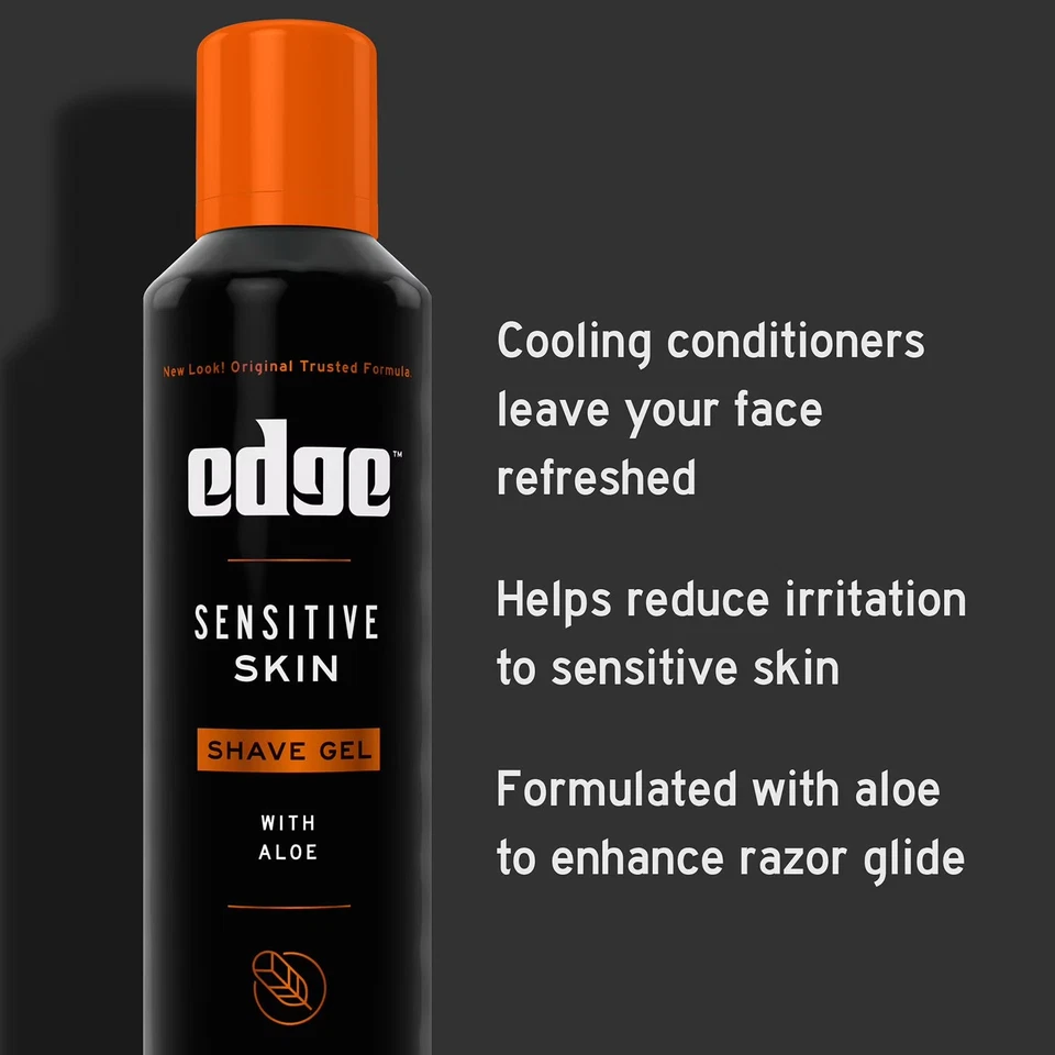 Gel de afeitar Edge Sensitive Skin para hombres 9,5 oz paquete de 3 Foto 4 de 4