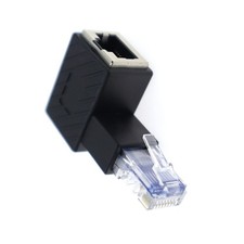 90 Degree Down Angle RJ45 Male to Female Adapter Network Extension Connector w