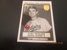 CARL ERSKINE WINS GAME 5 2002 TOPPS 1952 WORLD SERIES HIGHLIGHTS #52WS-5