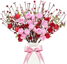 Reusable 12 Count Valentine's Day Flower Arrangement - 17 Inch Picks with Hearts