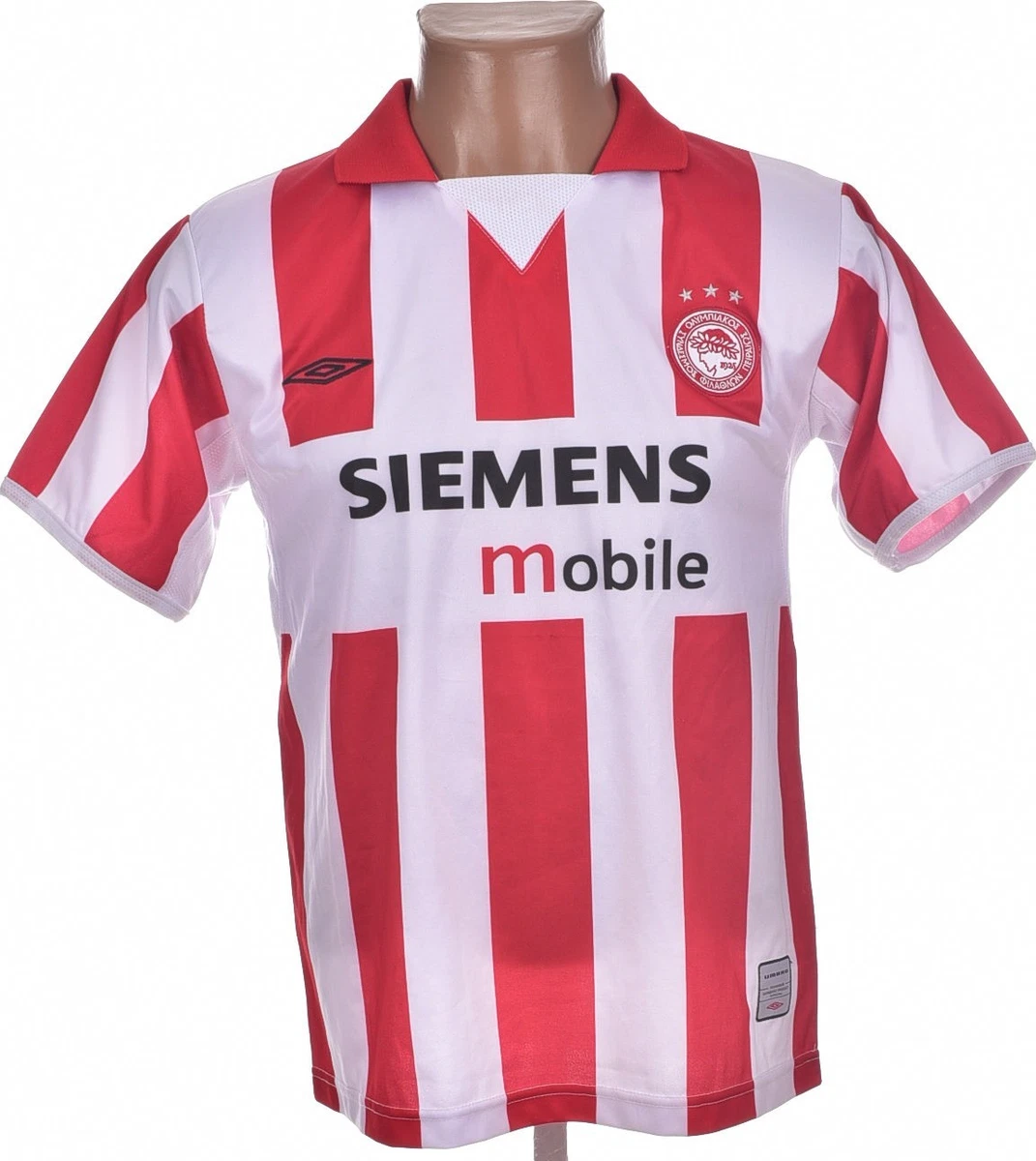 Maillot Olympiakos Umbro Extérieur Blanc - Saison 2001/02 - Taille Large - Authentique