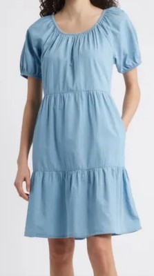 green denim shirt dress Joanna Mini DRESS OPTIONS:Over Dress + Under Dress Lucy is 178cm tall DY3-2I Belleville Denim Mini Dress