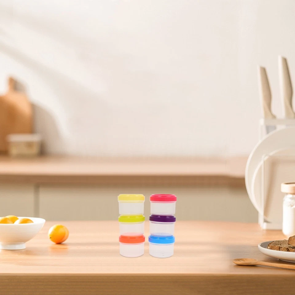  6 Pcs Mini Gläser Mit Deckel Saucen Behälter Kleine Soßenbehälter Gewürzbecher - Bild 2 von 4