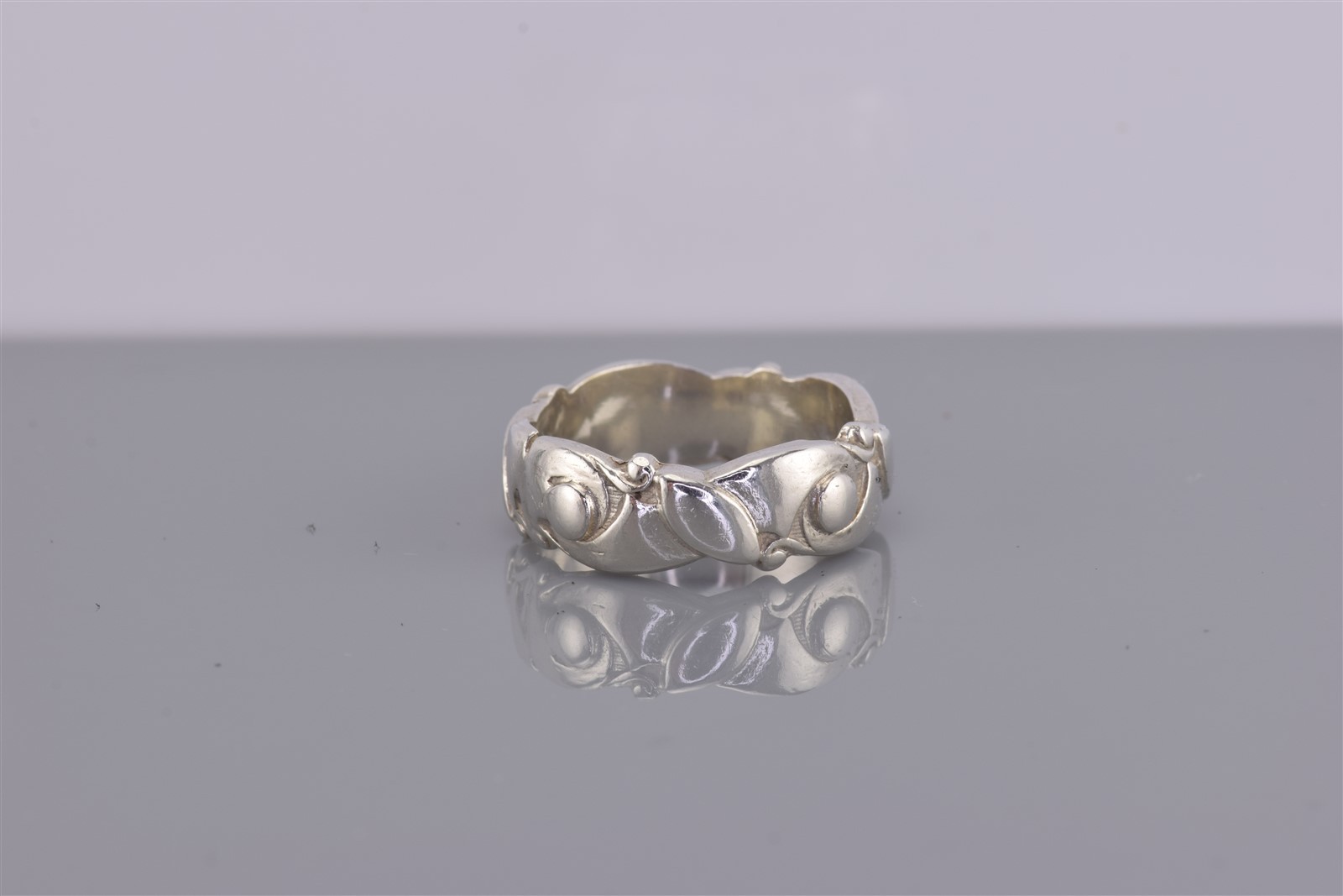 Sterling Silver Swirled Leaf Bead Patterned Etern… - image 7