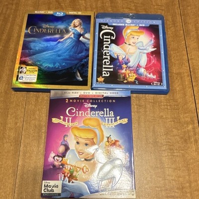 Disney Cinderella Trilogy Blu-ray DVD LOT Diamond Multi-Screen Edition