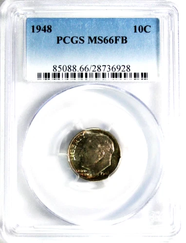 1948 Roosevelt Dime PCGS MS66 FB #GA6-28 "90% Silver"