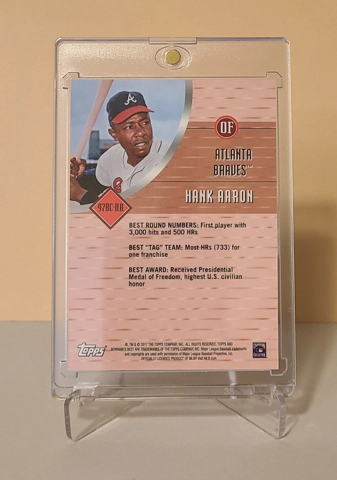 Hank Aaron - Refrator Atômico - 2017 Bowman's Best Cuts - Estado perfeito 🔥 - Imagem 2 de 2
