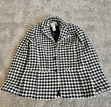 VTG Elizabeth By Liz Claiborne Wool BlackWhite Checks Blazer Women's 10 Petite