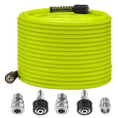 #ad 50FT 1 4 in Pressure Washer Hose 3600 PSI with M22 14mm Quick Connect Adapters $80.99