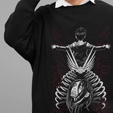 Attack On Titan Sweatshirt Eren Sweater AOt Sweat Mikasa Levi Anime Graphic Pull