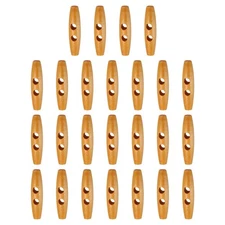 25pcs Wooden Toggle Buttons 60mm Double Hole Olive Sewing Button, Beige