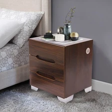 1x Modern Nightstand Table End Side Bedside Table Bedroom With 3 Drawers