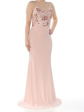 XSCAPE Womens Pink  Scoop-back Gown Spaghetti Strap Mermaid Dress 4