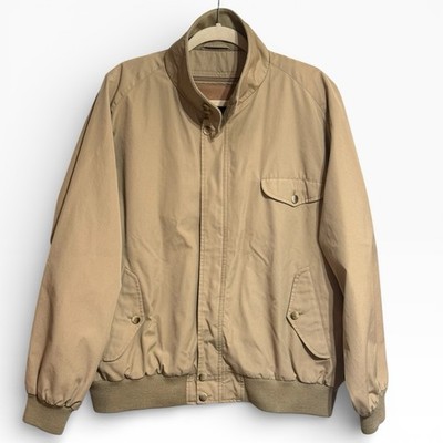 Brooks Brothers Wool Jacket Mens 48 Beige Zip Pocketed Harrington Coat Bomber