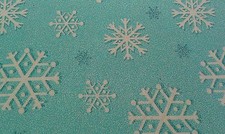 New-100% Cotton-FQ-Snow Fall Snow Flakes  Design-Turquoise/ White-21 x 18 Inches