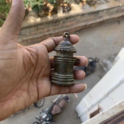 tobacco with chuna Brass Lime paste container Box for Betel or Tobacco, CHUNA-DANI, Old or  antique