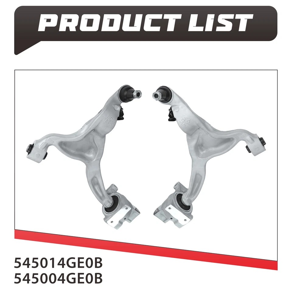 Комплект из 2 передних нижних рычагов управления левая правая сторона для Infiniti Q50 Q60 полный привод полный привод 2014-2020 годов выпуска - Изображение 3 из 4