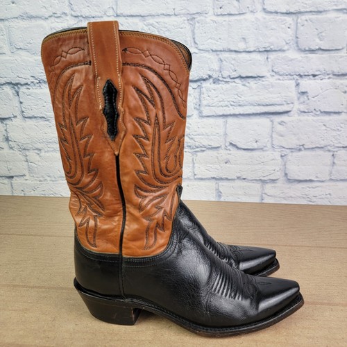 Lucchese N4534 1883 Buffalo Leather Womans Boots Snip Toe Size 7 B - Picture 4 of 12