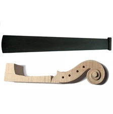 4/4 High Flamed Flaming Strad Maple White Violin Neck Head Ebony Fingerboard