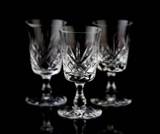 Edinburgh Oban Sherry Glasses Set of 3 Elegant Vintage Crystal