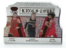 2019-20 Crown Royale The Kings Court Red Coby White/Markkanen/Lavine #d 44/49