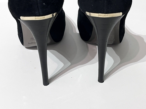 Zapato Just Cavalli Negro Gamuza Tacones Altos Talla 6/39 - Imagen 10 de 12