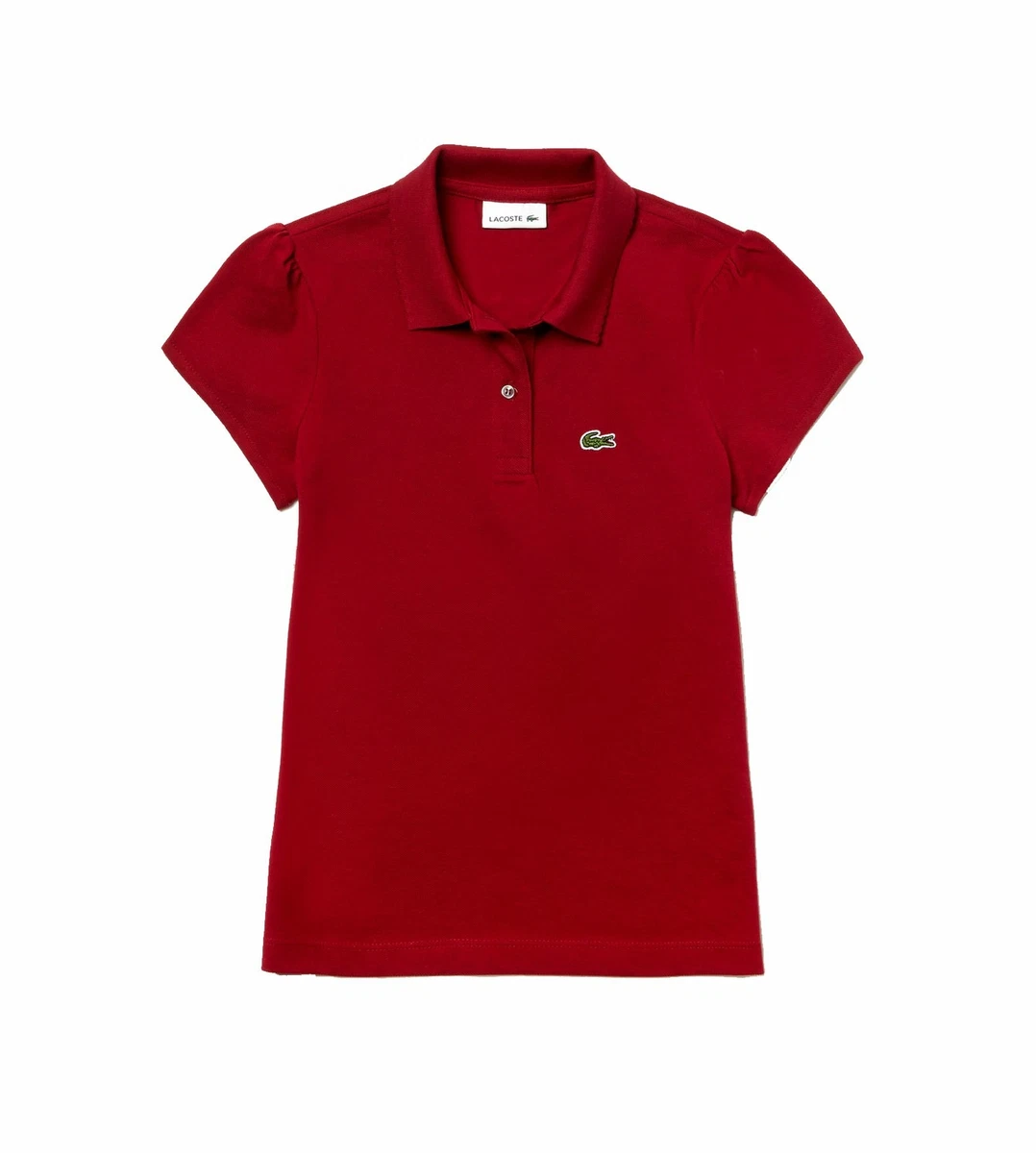 Lacoste Kids PJ3594 Scalloped Collar Polo Shirt Bordeux 476 eBay
