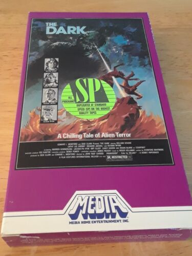 The Dark (1982 VHS) Media Home Entertainment scatola completa bb10 - Foto 1 di 7