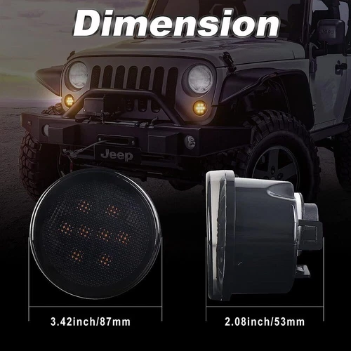 For Jeep Wrangler JK JKU 2007-2018 Front LED Turn Signal Lights Blinkers Parking - Bild 5 von 12