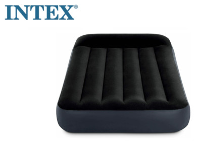 Intex Dura Pillow Rest Blow Up Mattress Air Bed Built In Pump - Twin