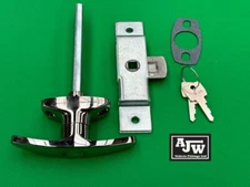 Chrome T Handle & Budget lock / Door Latch Catering Trailers Horsebox Coach Bus