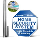 Anley Aluminum Protected By Home Security System Yard Sign 10x10 & Ground Stake