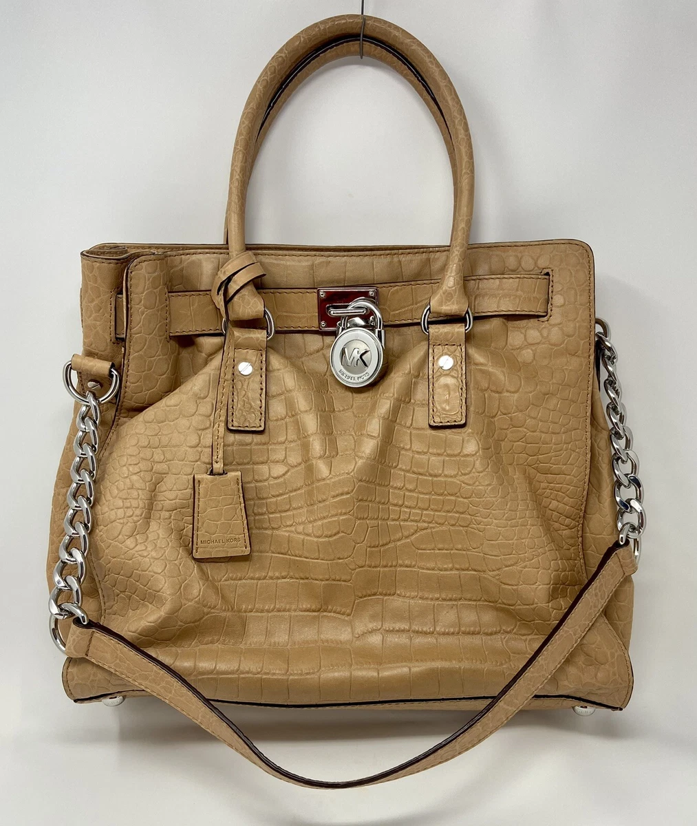 MICHAEL KORS HAMILTON MEDIUM SATCHEL SHOULDER BAG BROWN