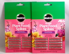 LOT OF 2 Miracle-Gro (#1003661) Orchid Plant Food Spikes (10 spikes per pack)