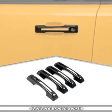 For 2021-2024 Ford Bronco Sport ABS Carbon Exterior Side Door Handles Cover Trim