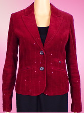 AMERICAN EAGLE OUTFITTERS size S brick-red sequined corduroy blazer 100 cotton