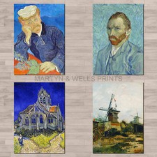 Vincent Van Gogh prints A4 canvas paper / poster art. Self-portrait. Auvers.