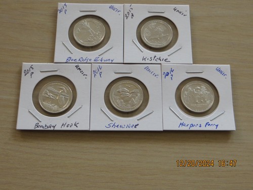 5-National Park Quarters 13P11-15 Uncirculated Quarters see list! 3-2015, 2-2016 - Picture 2 of 4