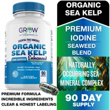 Organic Nascent Iodine Supplement For Thyroid Support, Superfood, 90 capsules